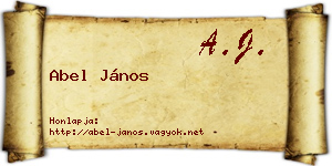 Abel János névjegykártya