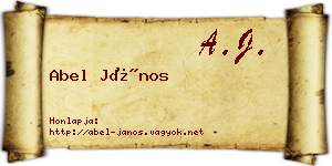Abel János névjegykártya