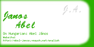janos abel business card